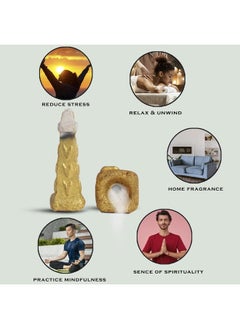 Aakriti Gallery Incense Cones Natural Handwork Backflow Waterfall Incense Rose, Sandalwood, Patchouli And Lavender Fragrance, Backflow Incense Cones For Meditation, Aromatherapy And Yoga -100 Pcs (Gold Pyramid)  - Image 4