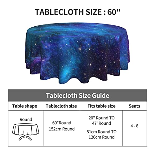 FREEHOTU Galaxy Space Nebula Round Tablecloth Thicken Desk Cloth Washable Table Cover Table Cloth for Kitchen Daily Dinning Party Tabletop Decor 60 Inch - Image 4