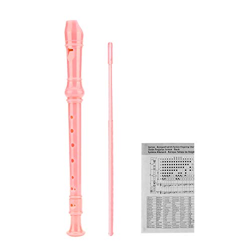 ENGIEGEE SJOYS ENGIEGEE 8-Hole Soprano Descant Recorder Kids Music Flute with Cleaning Rod & Case Bag For School Student Home Entertainment Pink - Image 1