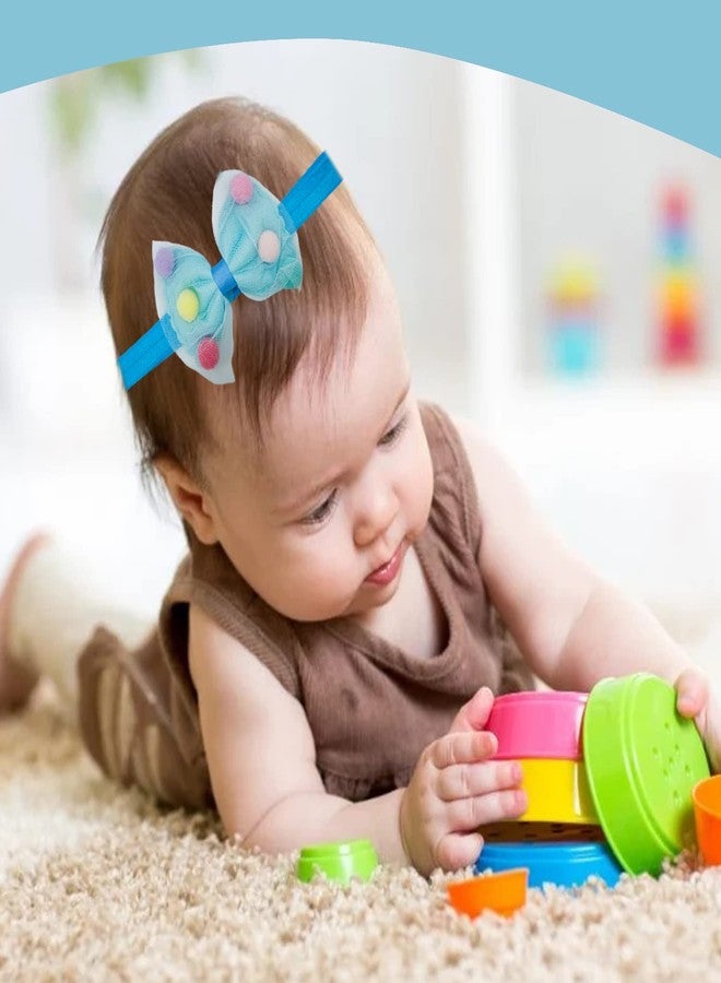SYGA 3 Pcs Baby Girl Headband Strechable Bow Crown Flower Soft Hairband Suitable For 0-3 Years (Color 14) - Image 4