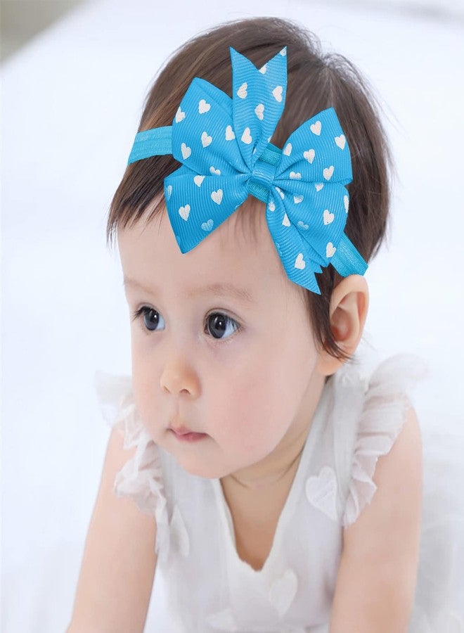 SYGA 3 Pcs Baby Girl Headband Strechable Bow Crown Flower Soft Hairband Suitable For 0-3 Years (Color 14) - Image 2