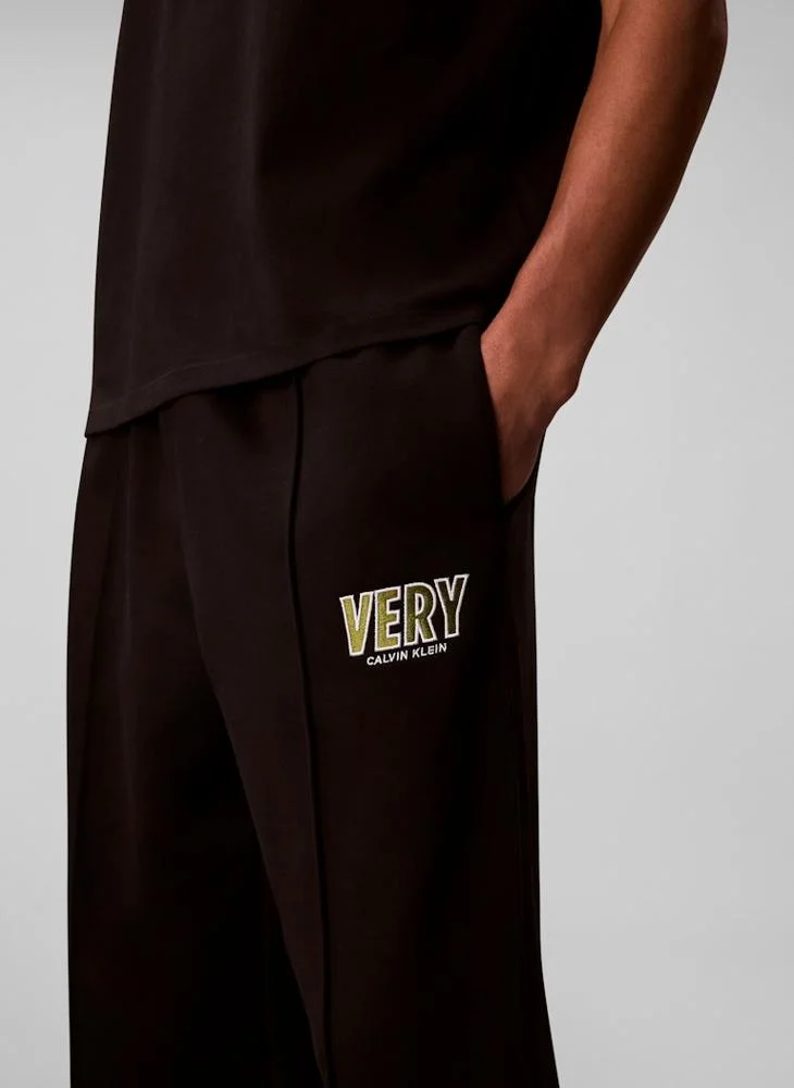 Calvin Klein Jeans Black Logo Pintruck Sweatpant for Men | Best Price UAE