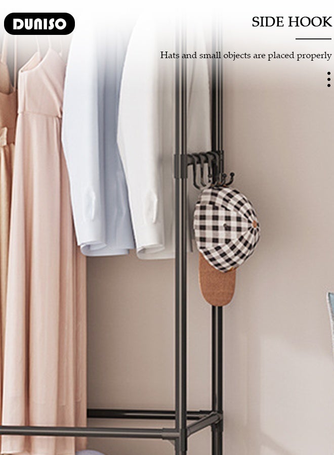 DUNISO Portable Wardrobe Closet Thick Steel Pipe Clothes Closet with Hanging Rod and Closet Storage, Clothing Storage Cabinet Closet Organizer for Bedroom  - Image 4
