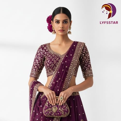LYF5STAR Handmade Bride Purple Rose Floral Juda Pin For Women| Elegant Rose Wedding Hair Accessories |Traditional Indian Hair Accessories for Women & Girls|Pack Of 2 - Image 5
