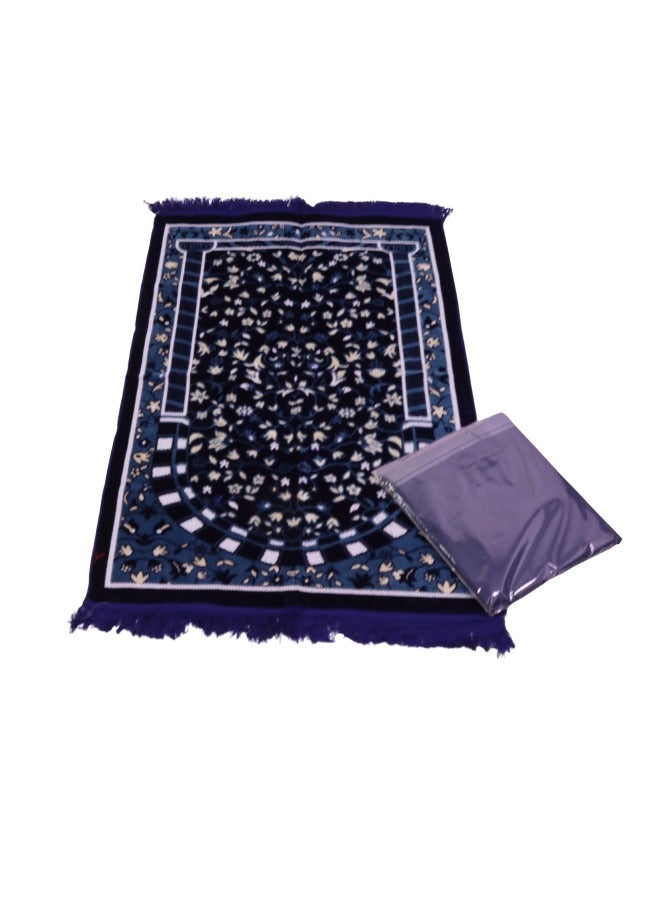 سمارت هوم سجادة صلاه مبطنة تركية مع جلال بتصميم رسوم إسلامية منقوشة مبطنة/شرشف صلاة 110*70 سم ، مقاس الجلال 250*200 سم - Image 1