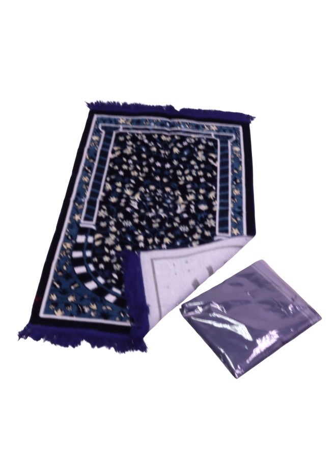 سمارت هوم سجادة صلاه مبطنة تركية مع جلال بتصميم رسوم إسلامية منقوشة مبطنة/شرشف صلاة 110*70 سم ، مقاس الجلال 250*200 سم - Image 2