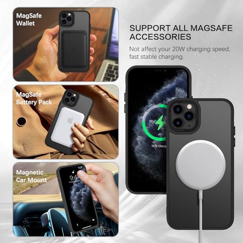 BENTOBEN for iPhone 11 Pro Case 2019 Compatible with Magsafe Translucent Matte Magnetic Phone Case iPhone 11 Pro 58 Slim Thin Shockproof Bumper Women Men Protective Cases Cover Black - Image 3