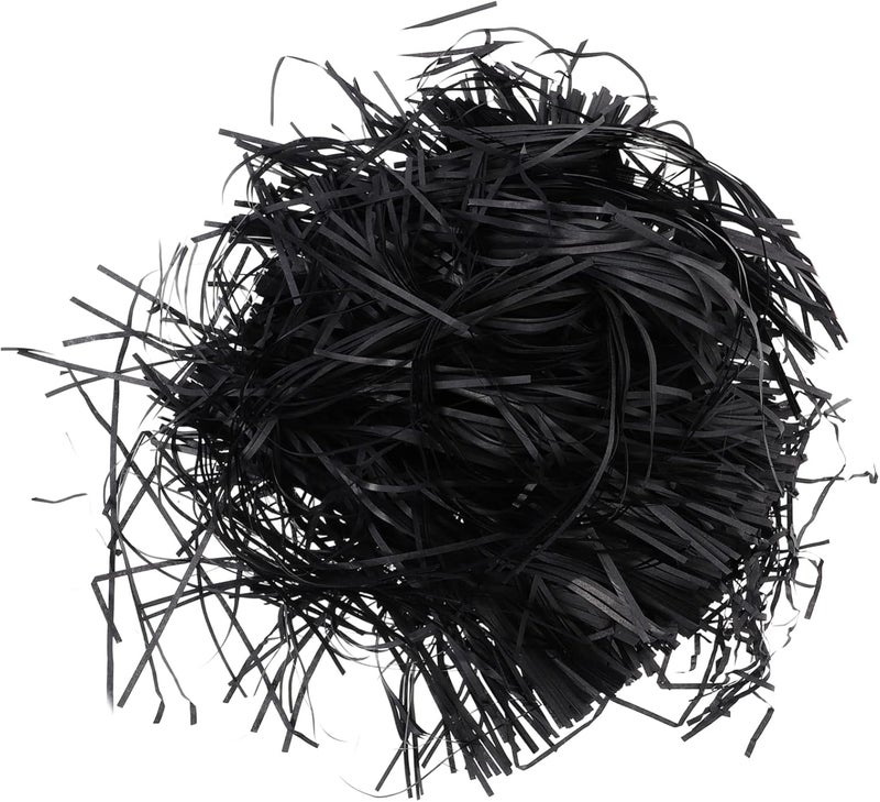 Black Crinkle Cut Shredded Paper Filler for Gift Wrapping Basket Stuffing Weddings Birthdays - Image 1