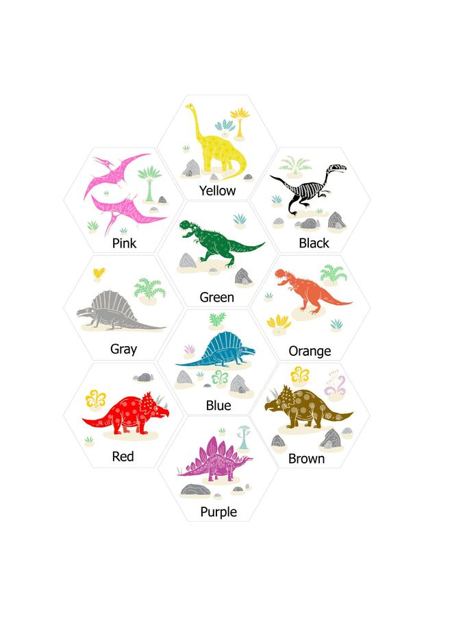 Bluejw 10 Pieces Hexagon Sticker Cartoon Children's Six Side Decorative Stickers Enlightenment Wall Stickers Bathroom Bedroom Floor Stickers - Image 1