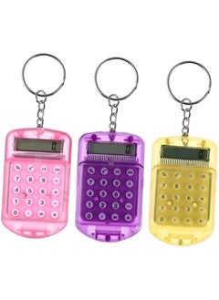 Generic 3pcs Pocket Calculator Key Ring Tiny Small Portable Mini Electronic Calculator for Home Students (Random Color)  - Image 1
