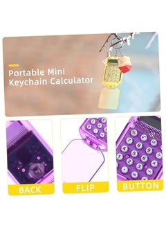 Generic 3pcs Pocket Calculator Key Ring Tiny Small Portable Mini Electronic Calculator for Home Students (Random Color)  - Image 2