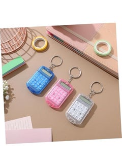 Generic 3pcs Pocket Calculator Key Ring Tiny Small Portable Mini Electronic Calculator for Home Students (Random Color)  - Image 3