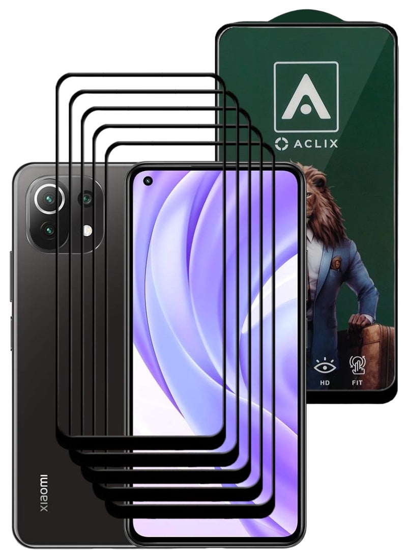 ACLIX 5 Pieces Antistatic ESD Dustproof Premium Quality High Definition Tempered Glass Screen Protector Designed For Xiaomi Mi 11 Lite - Image 1