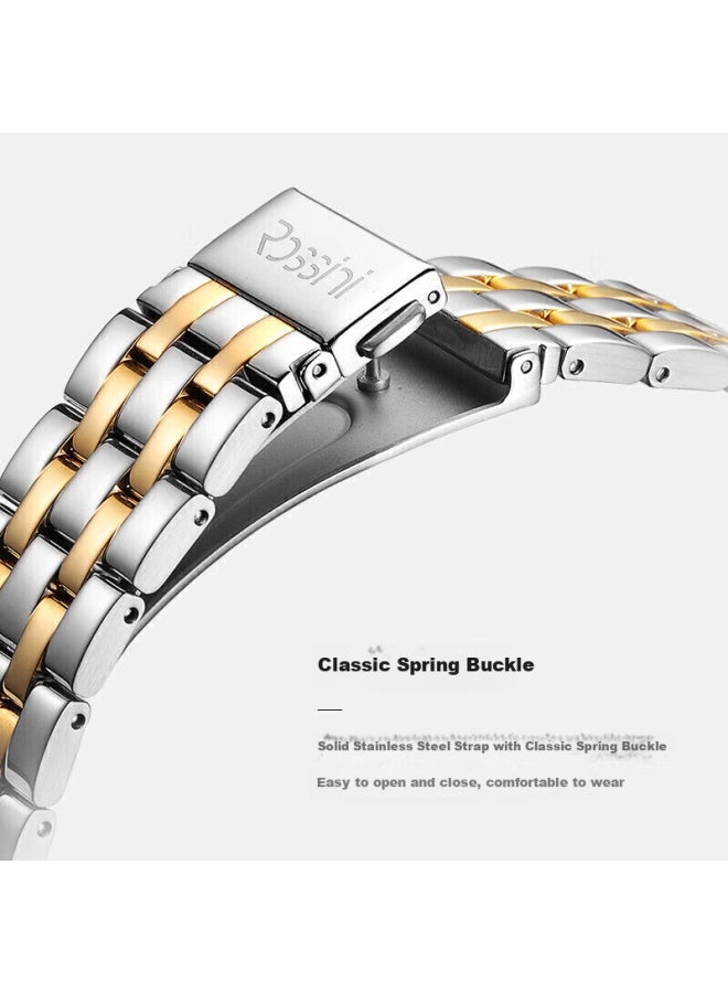Rossini Couple Watch Men's And Women's Business Watch Mechanical Watch White Dial Steel Strap 517773/517774 - Image 3