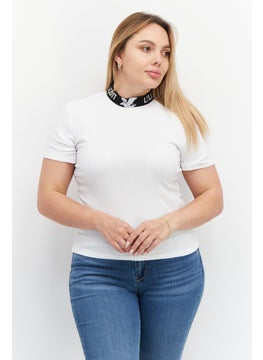 Lyle & Scott Women Round Neck Brand Logo T-Shirt, White  - Image 1