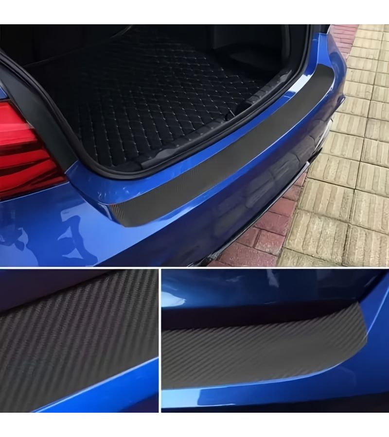 3D Carbon Fiber Tailgate Protector 104cm Blue Heavy Duty Car Sill Guard - Image 5