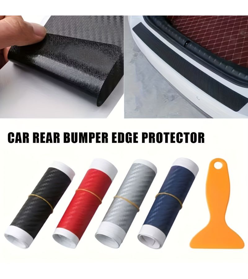 3D Carbon Fiber Tailgate Protector 104cm Blue Heavy Duty Car Sill Guard - Image 4