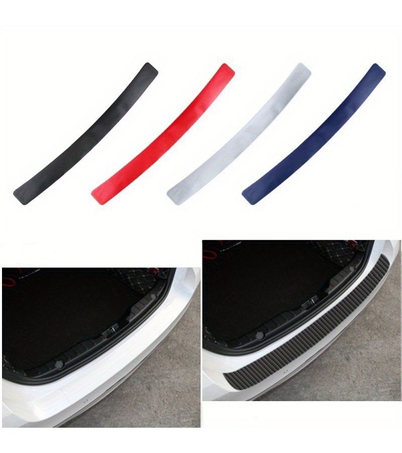 3D Carbon Fiber Tailgate Protector 104cm Blue Heavy Duty Car Sill Guard - Image 1