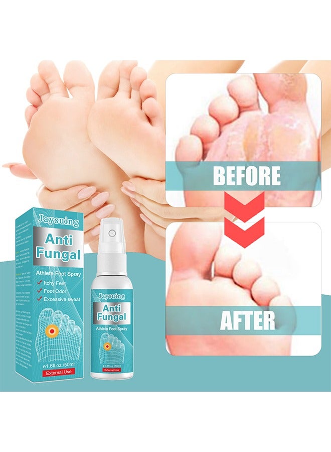 Jaysuing Anti Fungal Athletes Foot Spray- Prevent Athlete's Foot,Smelly Feet,Relieve Itching of Feet, Sweating, Peeling And Blisters, Natural Ingredients Foot Fungi Spray For Tinea Pedis 50ML - Image 1