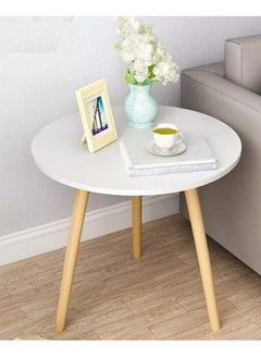 fashionhome Modern Round Design Wooden Small Coffee Table for Bedroom and Living Room Furniture 40 x 40 x 40 cm  - Image 4