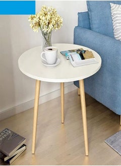 fashionhome Modern Round Design Wooden Small Coffee Table for Bedroom and Living Room Furniture 40 x 40 x 40 cm  - Image 1