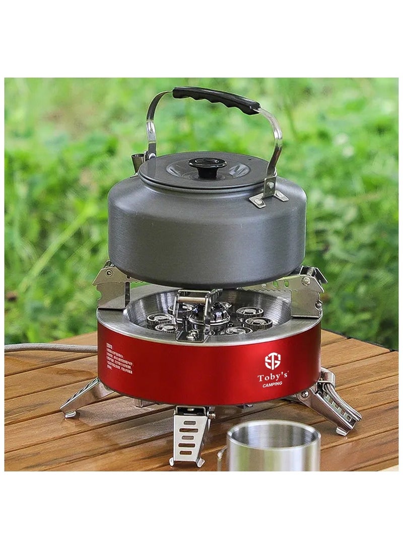 توبيز موقد توبي 01 نبض 23800 واط من سبيكة محمولة للنزهة والتخييم، تصميم مقاوم للرياح، موقد طبخ غاز مع إشعال بيزو وحقيبة حمل، موقد قابل للطي لحقيبة الظهر في الهواء الطلق والمشي لمسافات طويلة وسيارة النزهة - Image 4