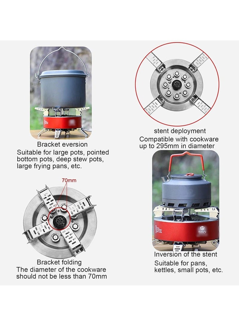 توبيز موقد توبي 01 نبض 23800 واط من سبيكة محمولة للنزهة والتخييم، تصميم مقاوم للرياح، موقد طبخ غاز مع إشعال بيزو وحقيبة حمل، موقد قابل للطي لحقيبة الظهر في الهواء الطلق والمشي لمسافات طويلة وسيارة النزهة - Image 3