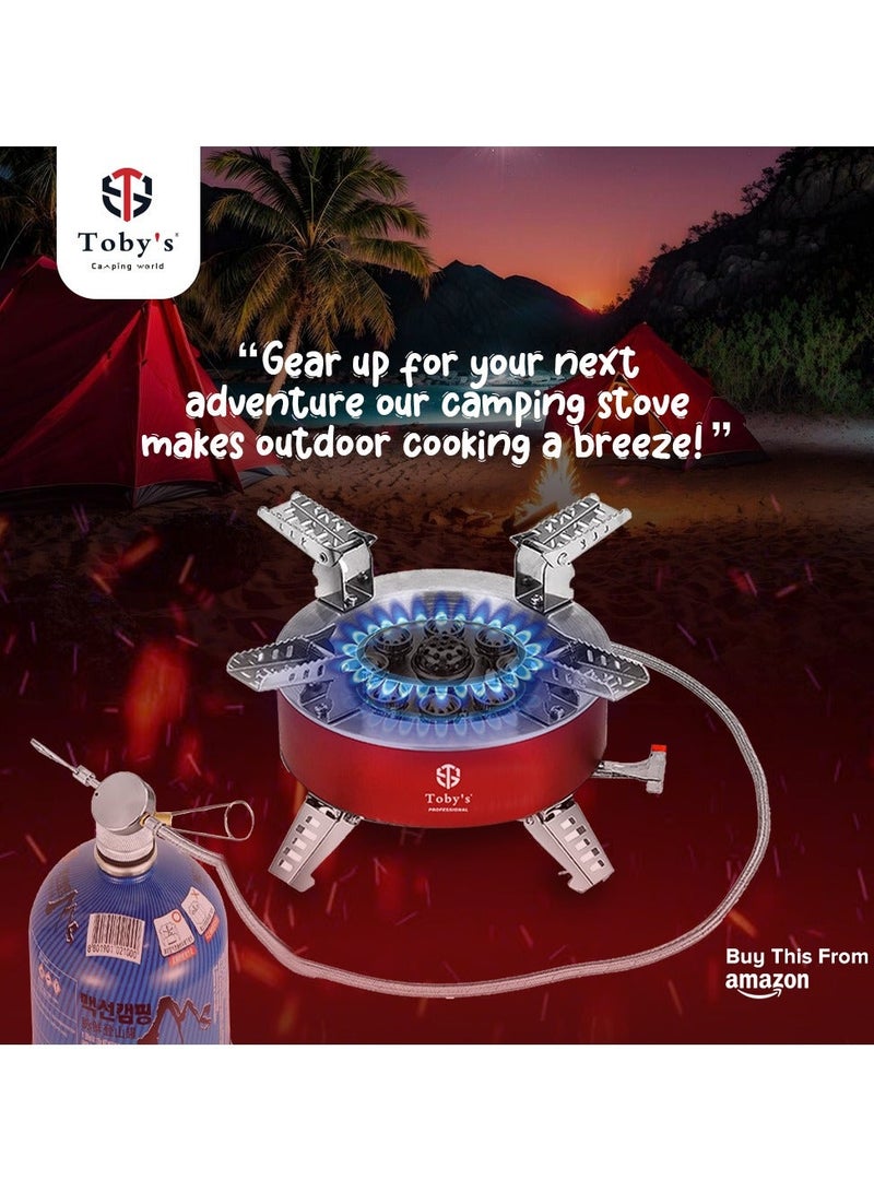 توبيز موقد توبي 01 نبض 23800 واط من سبيكة محمولة للنزهة والتخييم، تصميم مقاوم للرياح، موقد طبخ غاز مع إشعال بيزو وحقيبة حمل، موقد قابل للطي لحقيبة الظهر في الهواء الطلق والمشي لمسافات طويلة وسيارة النزهة - Image 5