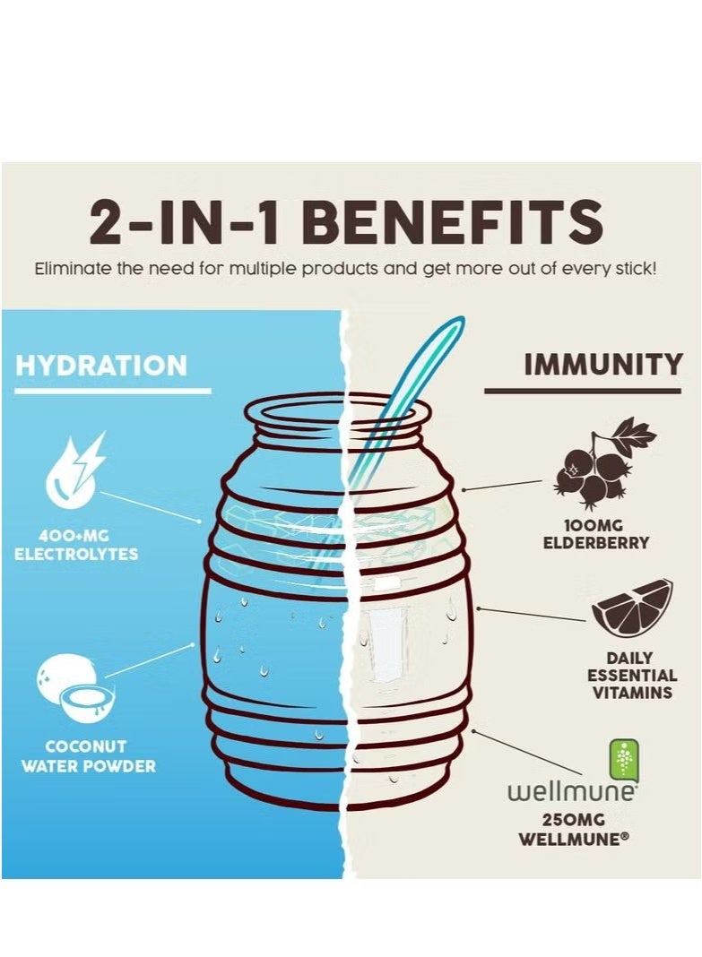 Salud 2-in-1 Hydration & Immunity Packets – Horchata Flavor – with Electrolytes, Immune Support, Elderberry & Dairy & Soy Free - 400mg, 250mg, 100mg, 15 Servings - Vitamin  - Image 5