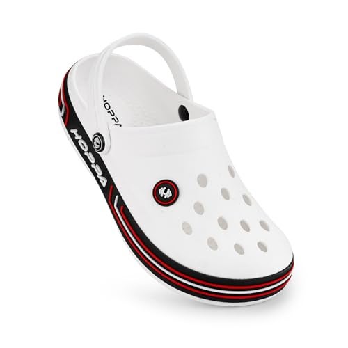 HOPPA- Trio Men Clog Lightweight Classic Clogs I HOPP Tech R-eva Material I Lightweight I Superior Bounce I Stylish & Anti-Skid I Waterproof I Recyclable & eco-Friendly White - Image 1