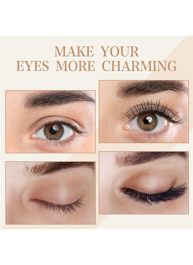 Nuogo - 24 Pairs Reusable Self Adhesive Eyelashes No Glue or Eyeliner Needed False Eyelashes Natural Look Easy to Apply Eye Lashes with Fake Eyelash Extension Applicator Tool, Black - Image 1