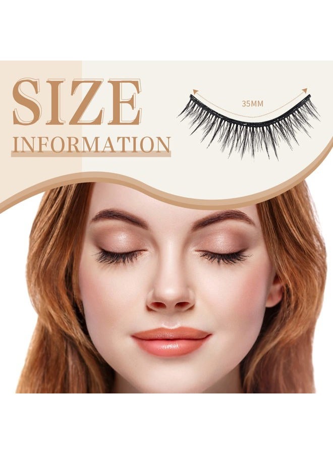 Nuogo 24 Pairs Self Adhesive Eyelashes No Glue or Eyeliner Needed False Eyelashes Easy to Apply Eye Lashes with Fake Eyelash Extension Applicator Tool, Black - Image 2