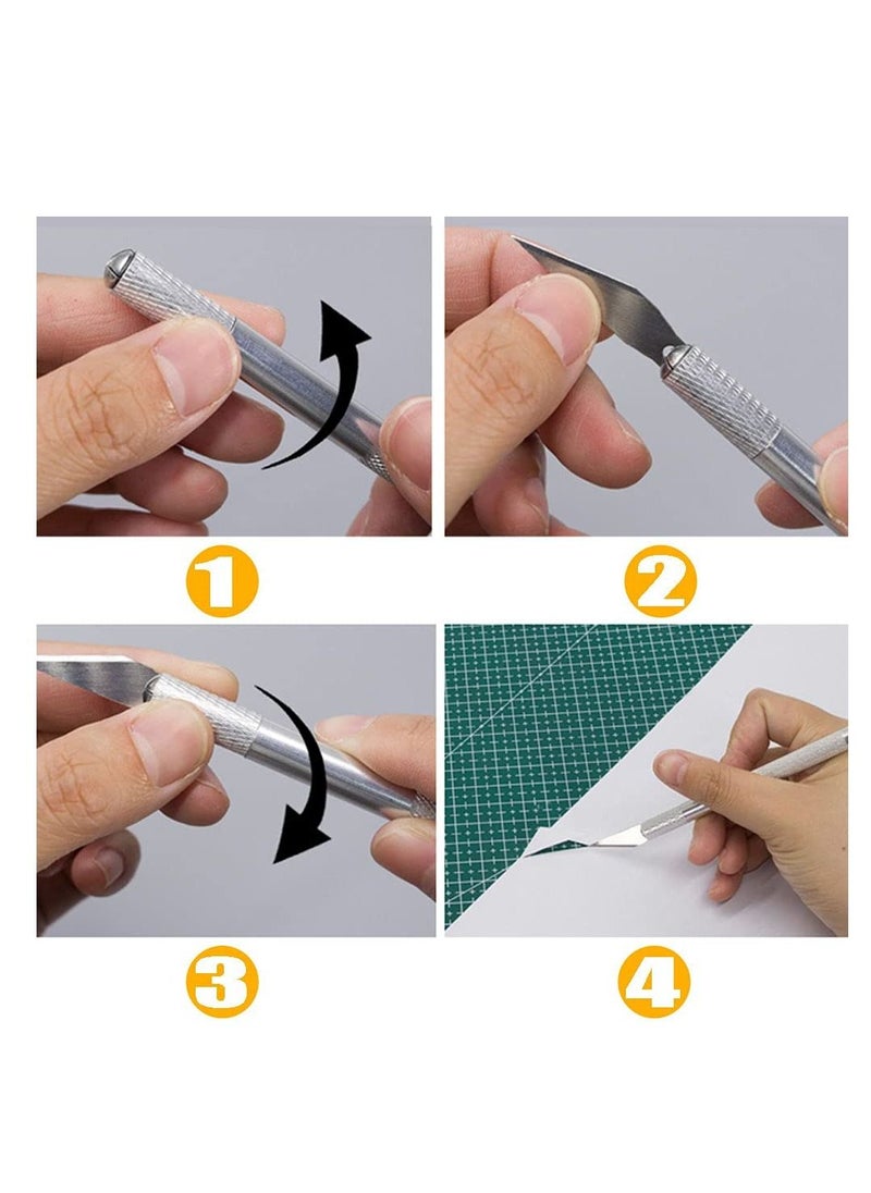 Y&D Precision Carving Knife Kit, Craft Hobby with 40 PCS Exacto Blades, Ruler, Cutter, Replacement Blades for DIY Art Work Cutting, Scrapbooking, Stencil  - Image 3