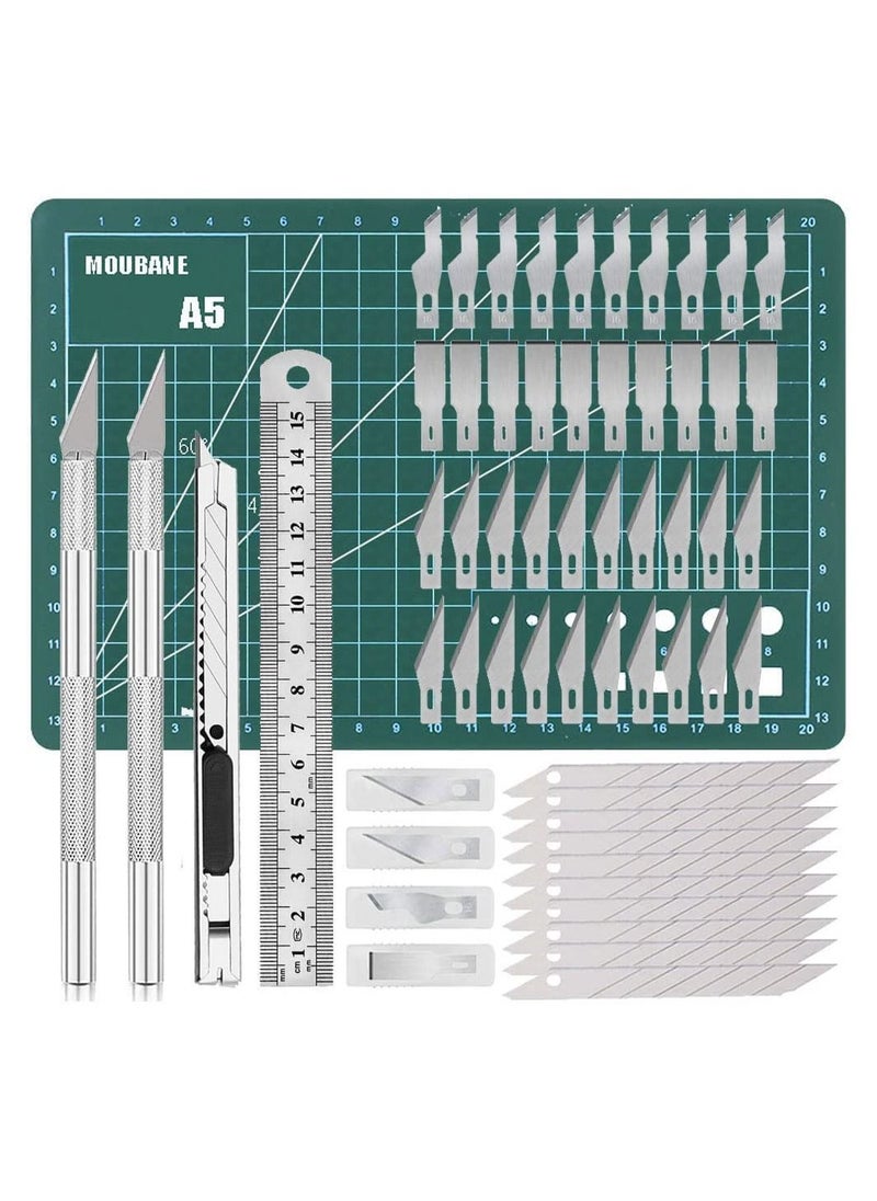 Y&D Precision Carving Knife Kit, Craft Hobby with 40 PCS Exacto Blades, Ruler, Cutter, Replacement Blades for DIY Art Work Cutting, Scrapbooking, Stencil  - Image 1