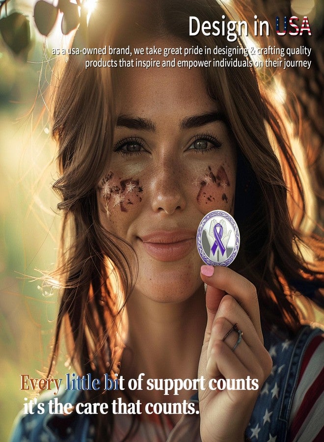 IELCJJ Domestic Violence Awareness Coin - Original Purple Ribbon Coins - Hope Strength Faith Courage Health Awareness Prayer Token - Stop Violence End Silence Gifts for Men Women - Image 4