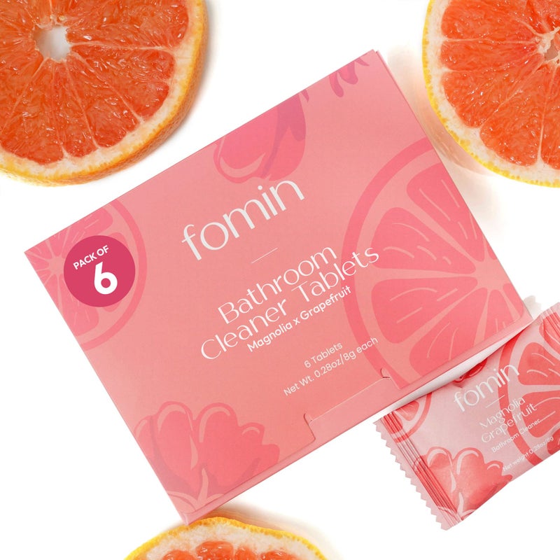 FOMIN Bathroom Cleaner Refill Tablets (6 Pack) - Magnolia Grapefruit - All-In-One Tablet Cleaner For Bathroom Cleaning - Bathroom Cleaner Solution for Spray Bottle - Makes 102 fl oz (6 x 17 Fl oz) - Image 1