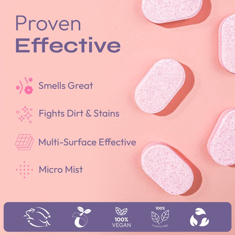 FOMIN Bathroom Cleaner Refill Tablets (6 Pack) - Magnolia Grapefruit - All-In-One Tablet Cleaner For Bathroom Cleaning - Bathroom Cleaner Solution for Spray Bottle - Makes 102 fl oz (6 x 17 Fl oz) - Image 5