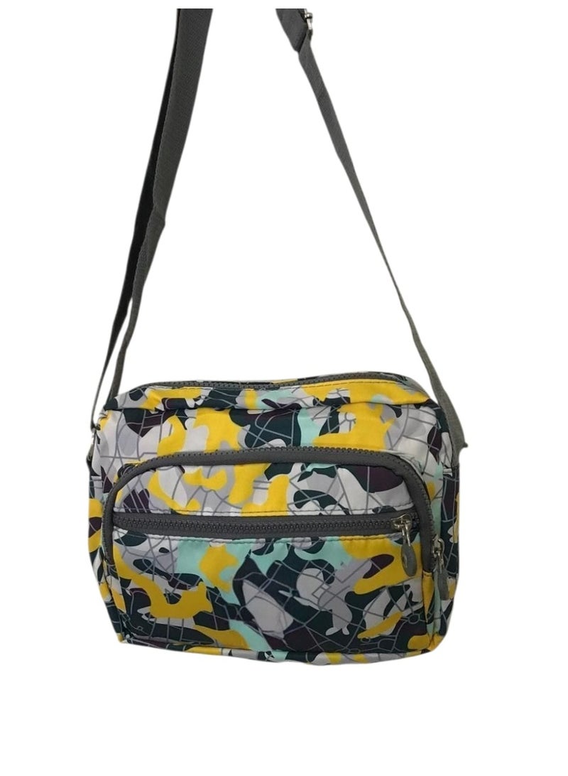 Women’s Crossbody Bag – Printed Design with 3 Zippers - Image 4