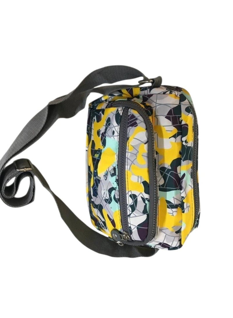 Women’s Crossbody Bag – Printed Design with 3 Zippers - Image 3