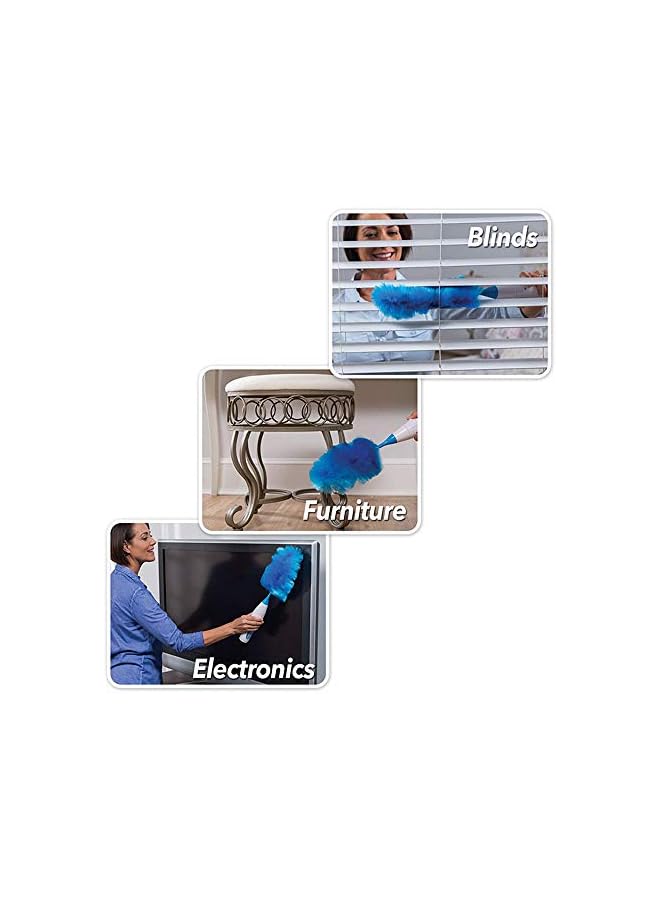 promass 360° Automatic Microfiber Feather Duster Spin Scrubber Dust Collector for Bathroom, Kitchen, Office, Car, Spin Duster Electric Feather Duster,Charging - Image 4