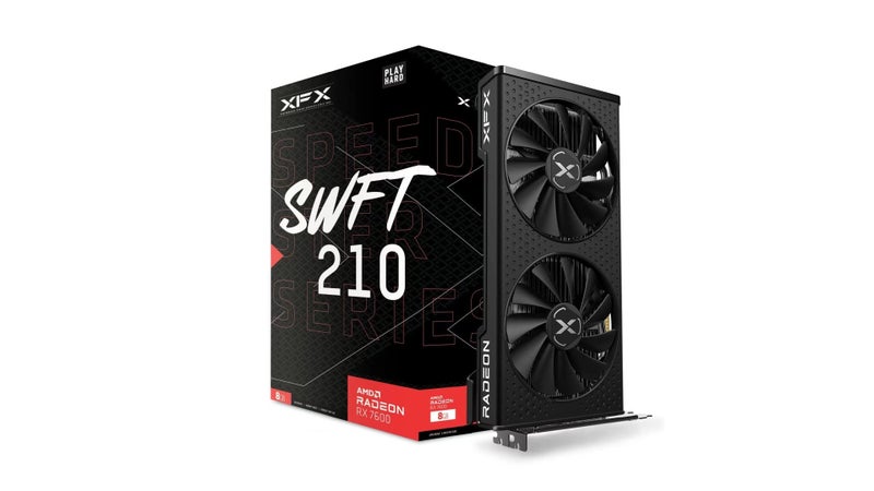 XFX بطاقة الرسوميات XFX Speedster SWFT210 Radeon RX 7600 بسعة 8GB GDDR6 HDMI 3xDP، AMD RDNA 3 RX-76PSWFTFY - Image 1