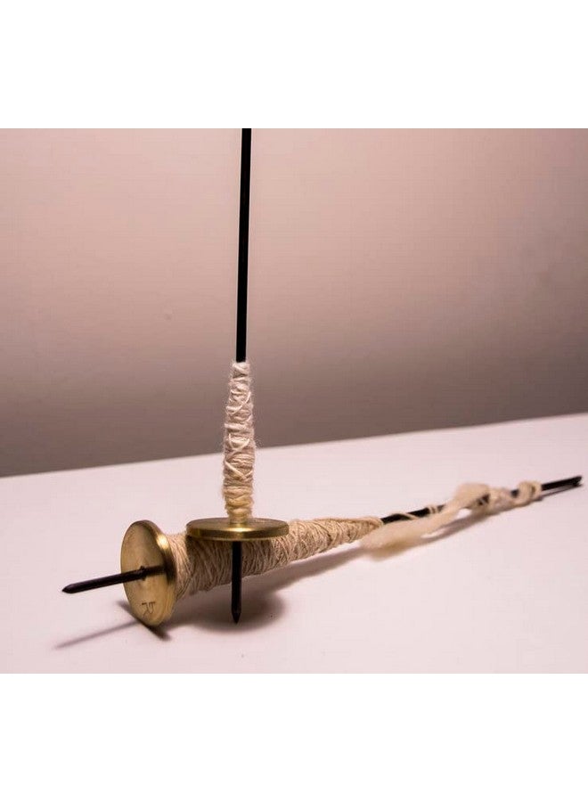 Aks Creations Takli Drop Spindle Top Khadi Cotton Yarn Spinning Metal Tool Gift for Beginners - Image 1