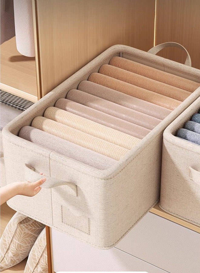 2PCS Large Foldable Closet Storage Organizer Clothes Storage and Organization Box Closet Storage Box with Carrying Handles Thickened Steel Frame Toy Organizer Box for Clothes Wardrobe Home Bedroom - Image 3