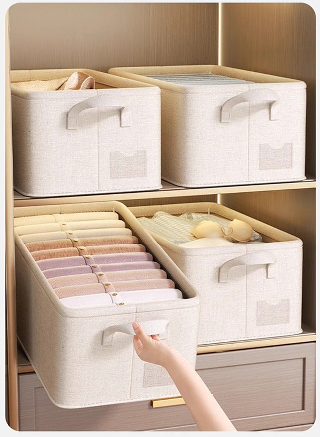 2PCS Large Foldable Closet Storage Organizer Clothes Storage and Organization Box Closet Storage Box with Carrying Handles Thickened Steel Frame Toy Organizer Box for Clothes Wardrobe Home Bedroom - Image 1