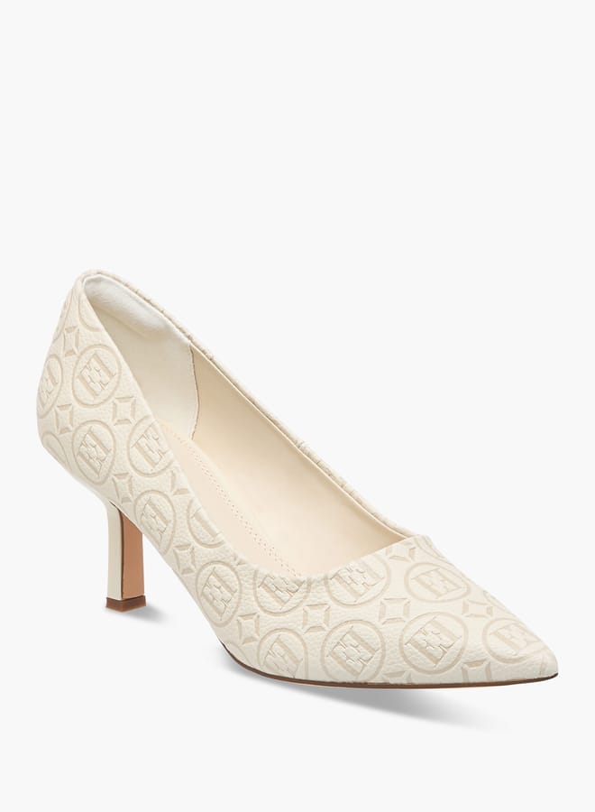 ELLE Women's Logo Detail Pointed Toe Pumps with Stiletto Heels - Image 2