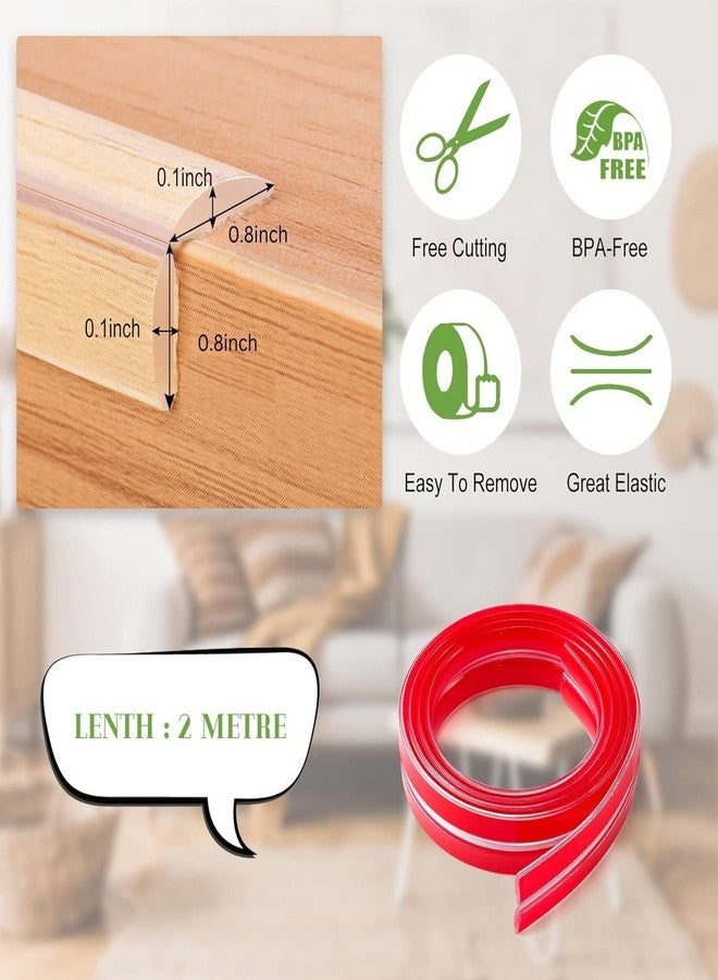 BENCI Baby Proofing Table Edge Protector Strip Silicone Soft Corner Protectors with Upgraded Pre-Taped Strong Adhesive Edge Protectors for Cabinets Tables Crib Drawers ((20x20 mm - 2 Meter)) - Image 2