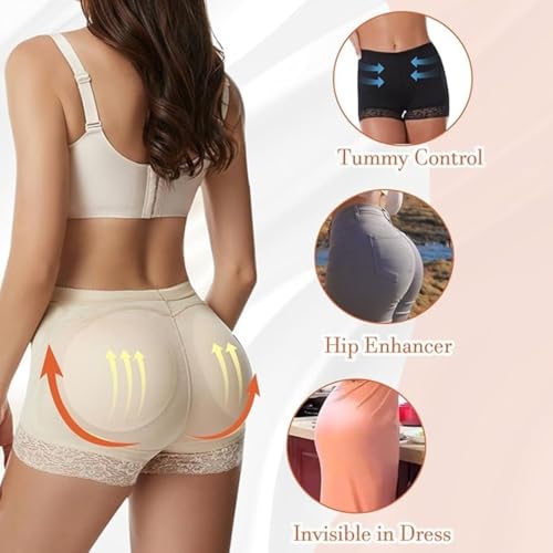 Sizi Butt Lifter Panties Padded Underwear Seamless Hip Pads Enhancer Shapewear Booty Lifting Panty,Women Hip Pads Butt Lifting Underwear. (Beige, L) - Image 3