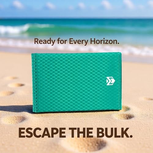 VBAX Minimalist RFID Blocking Slim Wallet for Men – Waterproof Microfiber Front Pocket Bifold Card Holder – Holds 10 Cards & Cash, Aurora Green Edition - Image 5