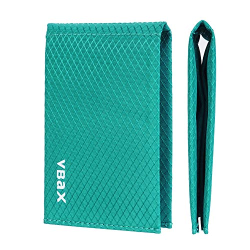 VBAX Minimalist RFID Blocking Slim Wallet for Men – Waterproof Microfiber Front Pocket Bifold Card Holder – Holds 10 Cards & Cash, Aurora Green Edition - Image 1