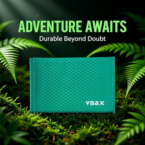 VBAX Minimalist RFID Blocking Slim Wallet for Men – Waterproof Microfiber Front Pocket Bifold Card Holder – Holds 10 Cards & Cash, Aurora Green Edition - Image 2